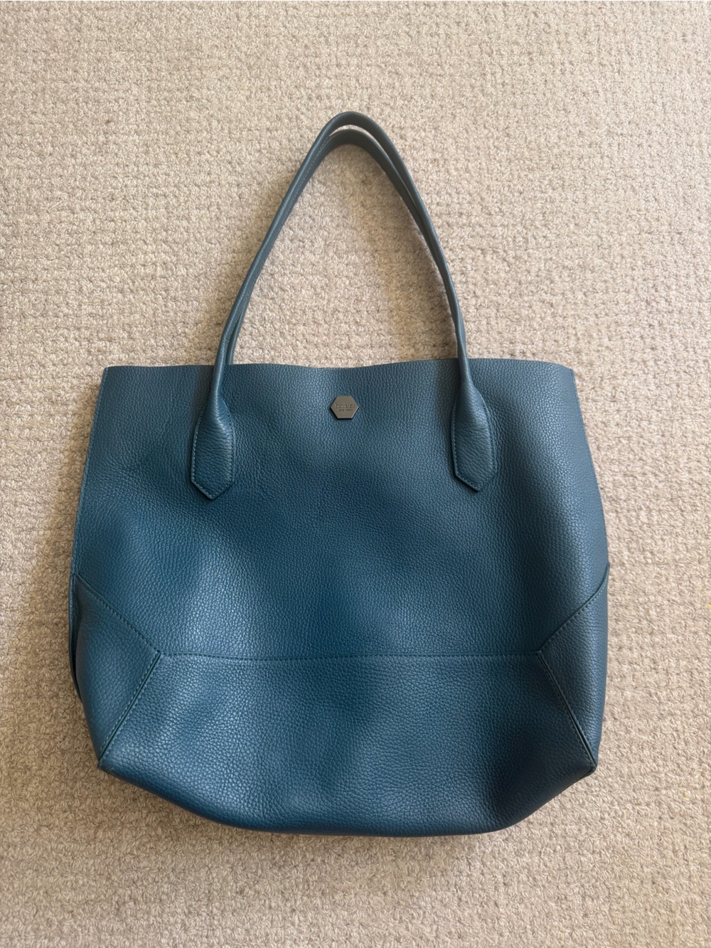 Botkier Deep Teal Pebbled Leather Tote